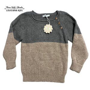 NEW Patachou Boys 5Y Tan & Grey Wool Blend Sweater